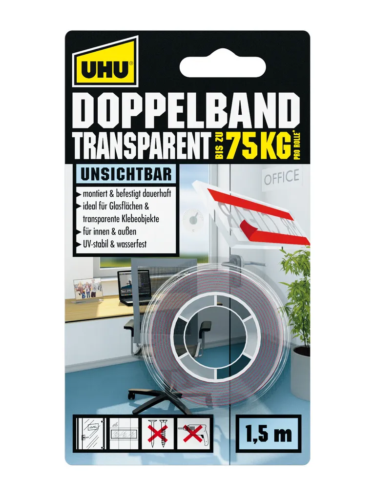 UHU Doppelband transparent 1,5 m